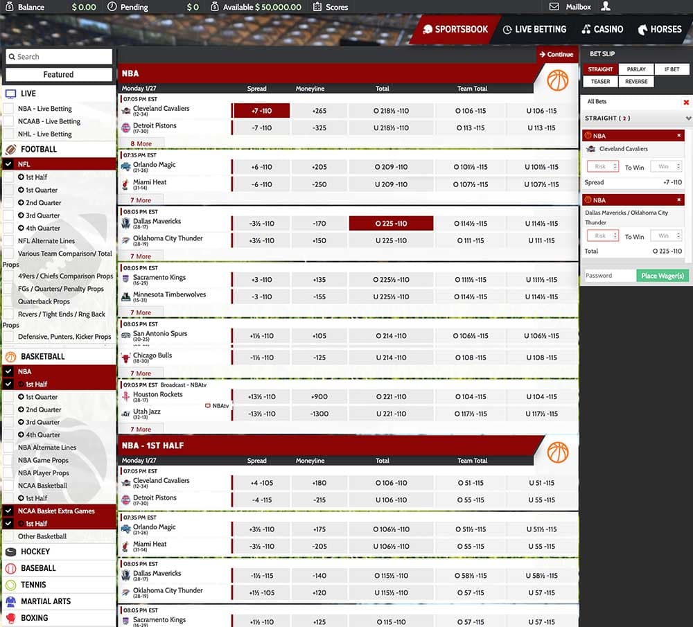 Sportsbook frontend image