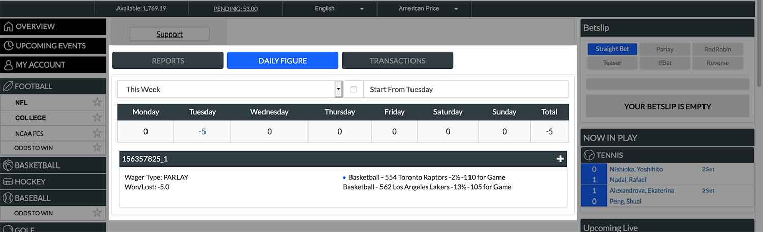 Reports available to the player at IDSca.com