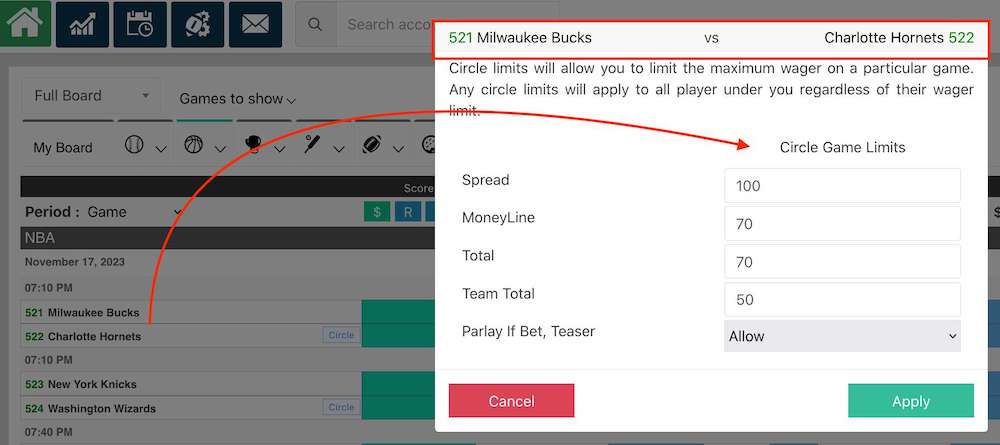 NBA Betting Strategies and circled limits on payperhead sportsbook platform